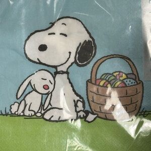 🎉 Graphique Peanuts Snoopy & Easter Bunny 40-Pack Lunch Napkins - 13x13 Inches